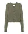 Maison Margiela Puff-sleeve Button Cardigan In Green