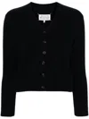 Maison Margiela 4 Stitch Logo Knit Cardigan In Black
