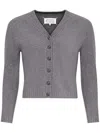 Maison Margiela V-neck Wool Cardigan In Grey