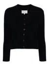 Maison Margiela 4 Stitch Logo Knit Cardigan In Negro