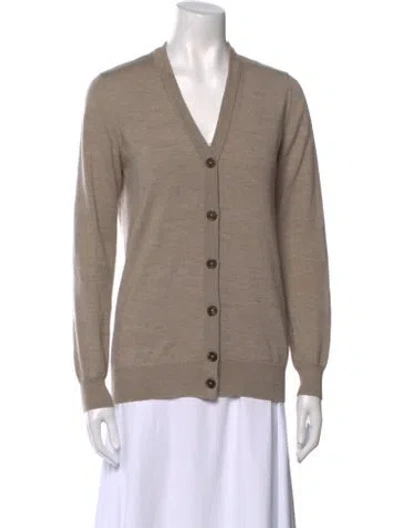 Pre-owned Maison Margiela Wool V-neck Sweater In Neutral