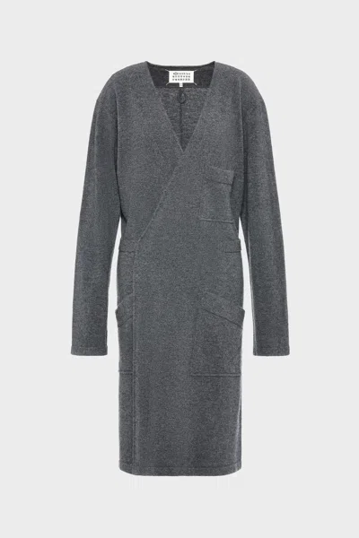 Maison Margiela Wool Wrap Cardigan Woman Grey In Gray