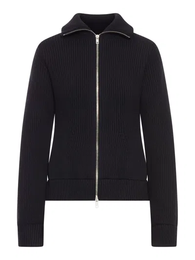 Maison Margiela Wool Zip-up Cardigan In Blue
