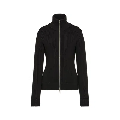 Maison Margiela Wool Zipped Cardigan Woman Black