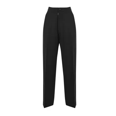 Maison Margiela Elegantly Tailored Wool Trousers In Black