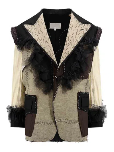 Maison Margiela Deconstructed-design Single-breasted Blazer In Black