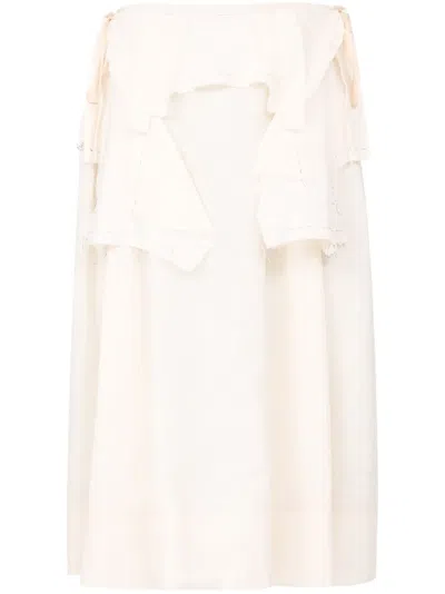 Maison Margiela Work-in-progress Midi Skirt In Neutrals