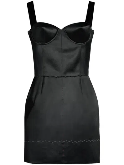 Maison Margiela Stitching Corset Dress Adjustable Straps In Black
