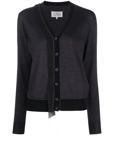 Maison Margiela V-neck Button-fastening Cardigan In Grey