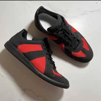 Pre-owned Maison Margiela Worn Once - Black/ Red Margiela Replica Low - Size 43 Shoes