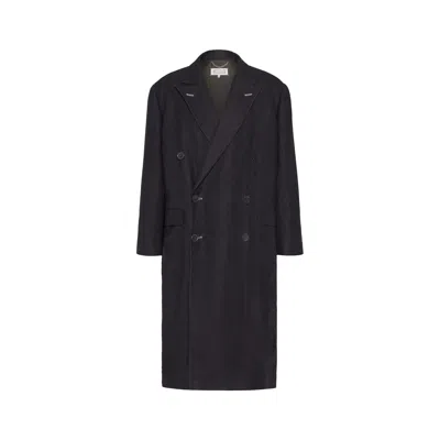 Maison Margiela Woven Long Coat Woman Black