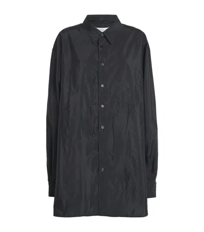 Maison Margiela Woven Oversized Shirt In Blue