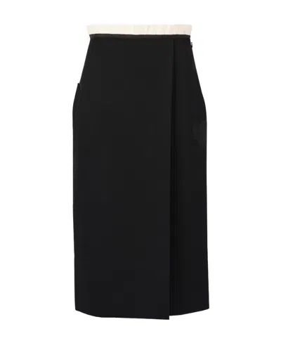 Maison Margiela Wrap-around Pencil Skirt In Black