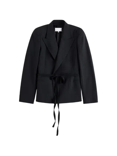 Maison Margiela Wrap Belt Blazer In Black