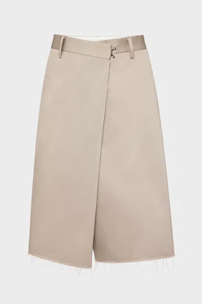 Maison Margiela Wrap Shorts Woman Grey In Neutral