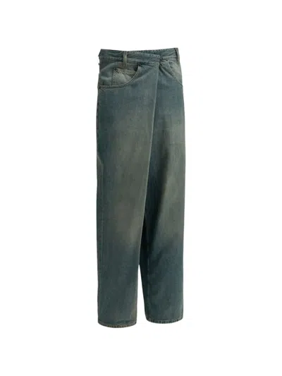 Maison Margiela Wrap-front Faded Jeans In Multi