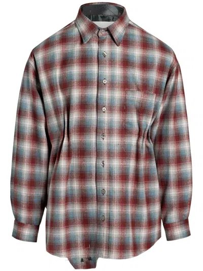 Maison Margiela Pendleton Checked-wool Shirt In Red