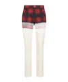 Maison Margiela Women's Plaid Gradient Skinny Jeans In White