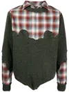 Maison Margiela Check-pattern Wool Jumper In Green