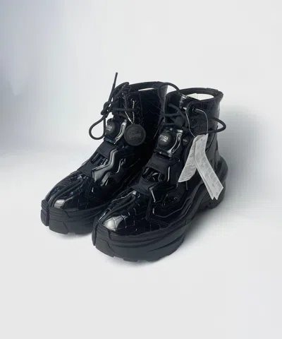 Pre-owned Maison Margiela X Reebok Maison Margiela Tabi Leather Boots In Black