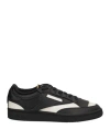 MAISON MARGIELA X REEBOK MAISON MARGIELA X REEBOK MAN SNEAKERS BLACK SIZE 7.5 SOFT LEATHER, TEXTILE FIBERS