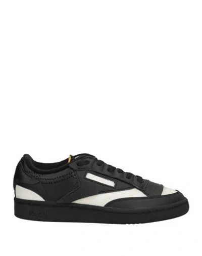 MAISON MARGIELA MAISON MARGIELA X REEBOK MAN SNEAKERS BLACK SIZE 8 SOFT LEATHER, TEXTILE FIBERS