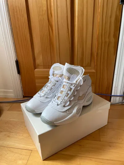 Pre-owned Maison Margiela X Reebok Question Mids Shoes In White