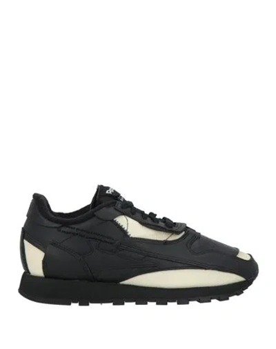 Maison Margiela X Reebok Woman Sneakers Black Size 7.5 Soft Leather, Textile Fibers