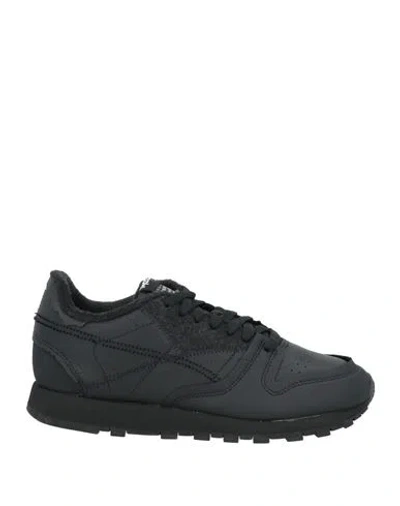 Maison Margiela X Reebok Woman Sneakers Black Size 6.5 Leather, Textile Fibers