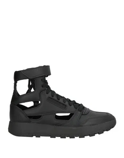 Maison Margiela X Reebok Woman Sneakers Black Size 7.5 Leather, Textile Fibers