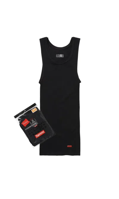 Pre-owned Maison Margiela X Supreme Hanes Tank Top In Black