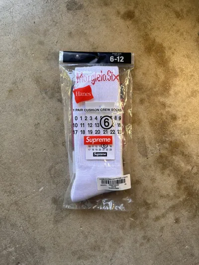 Pre-owned Maison Margiela X Supreme Margiela (mm6) Socks In White