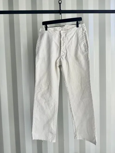 Pre-owned Maison Margiela X Vintage Buckle Trousers In White