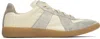 Maison Margiela Sneakers In Beige With Front Lace-up Fastening In Ha839 Lemon/ Grey