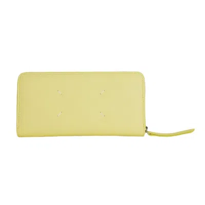 Maison Margiela Yellow Calfskin Wallet In Neutral