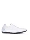 Maison Margiela Sprinters Branded Canvas And Suede Low-top Trainers In Blanco