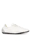 Maison Margiela White Low Top Sneakers With Logo Patch On The Tongue And Contrasting Heel In Cotton Blend Woman In White