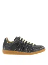 Maison Margiela Replica Sneakers Made Of Shiny Coated Leather In Black