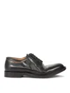 Maison Margiela Round Toe Lace-up Leather Shoes With Flat Sole In Black