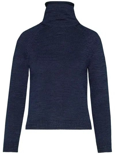 Maison Margiela Zip-embellished Wool Jumper In Blue