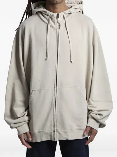 Maison Margiela Zip Embroidery Sweatshirt In Neutral