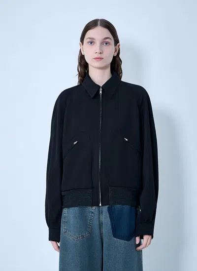 Maison Margiela Zip-front Wool-blend Jacket In Black