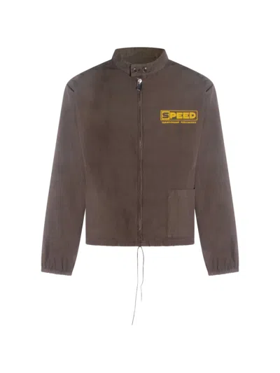Maison Margiela Vintage-style Sportswear Jacket In Brown