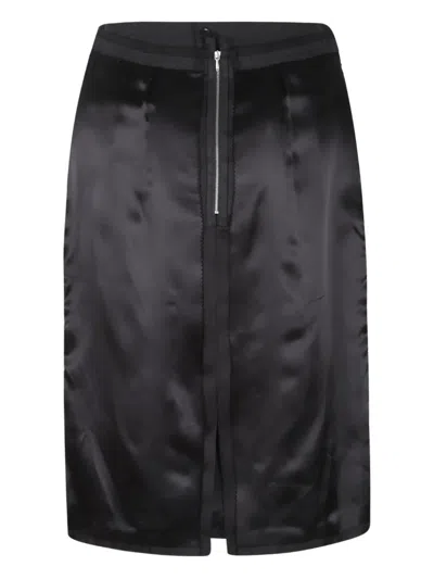 Maison Margiela Zip Midi Skirt In Black
