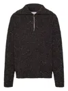 Maison Margiela Shetland Wool Zip Sweatshirt Man Charcoal
