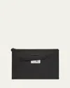 Maison Margiela Zip-top Leather Pouch Bag In Black