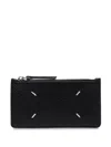 Maison Margiela Zip-up Card Holder In Black