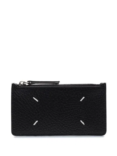 Maison Margiela Zip-up Card Holder In Black