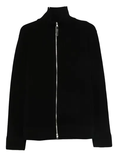 Maison Margiela Zip-up Cardigan In Black