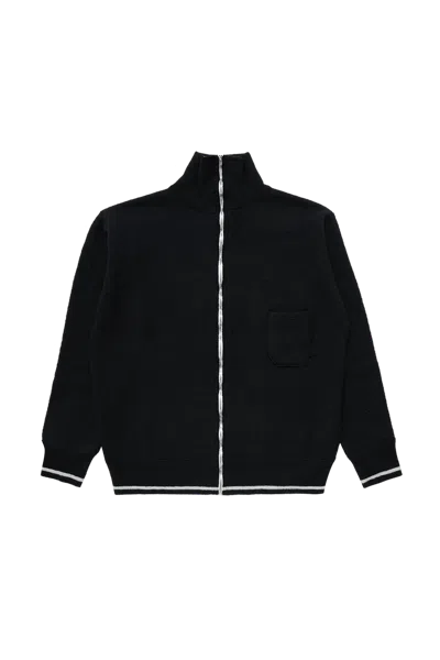 Maison Margiela Zip Up Sweater Black/off White